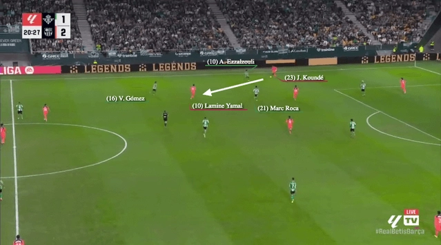 Yamal trong vòng vây 3 cầu thủ Betis