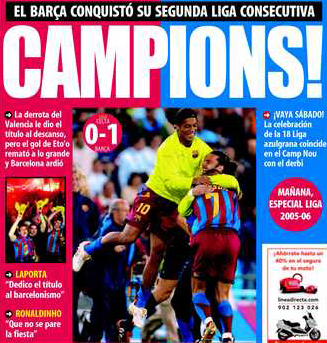 Ngày 3/5/2006: Eto'o giúp Barça bảo vệ  chức vô địch La Liga
